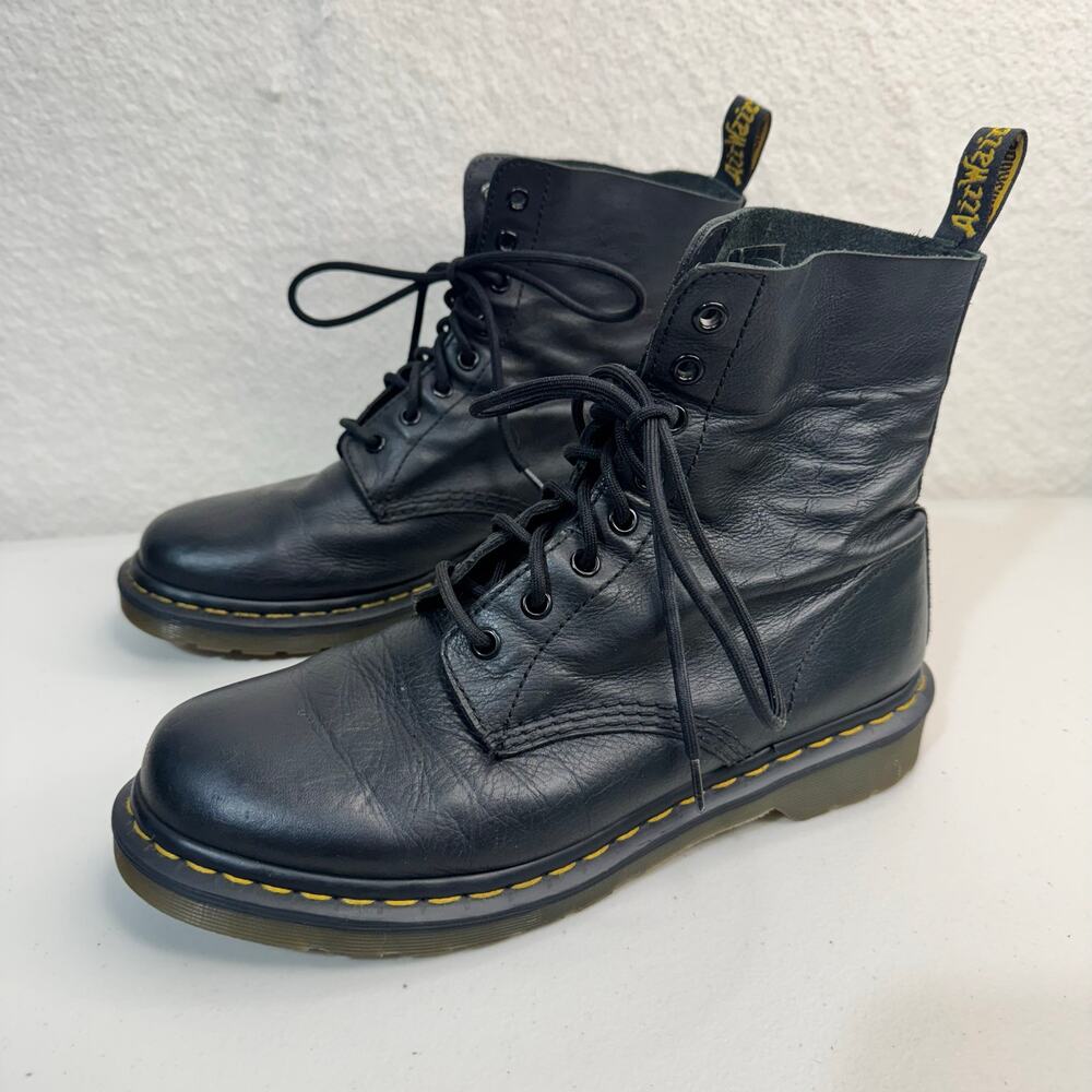 Original Dr Marten 1460 8-Eye Boot Pascal Virginia Leather Black Lace Up Size 10